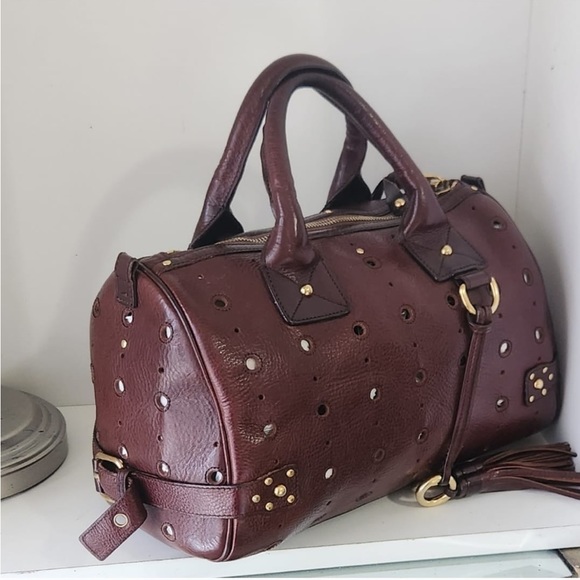 Like New!Marc Jacob's ( Made in Italy), Laser Cut Brigittte Brown Satchel bag - Picture 5 of 14
